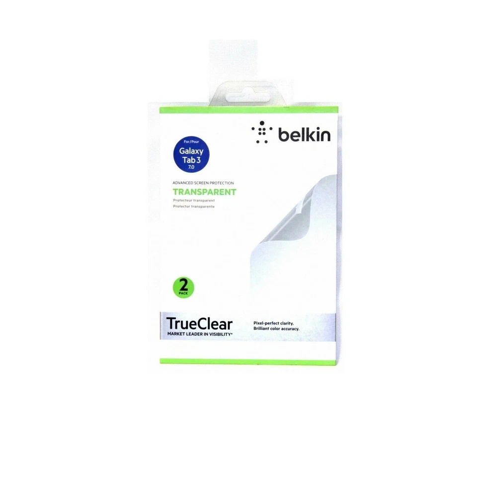BELKIN SCREEN PROTECTOR FOR SAMSUNG GALAXY TAB 3 7.0 7" CLEAR 2 OVERLAY F7P102 - Image 2 of 2