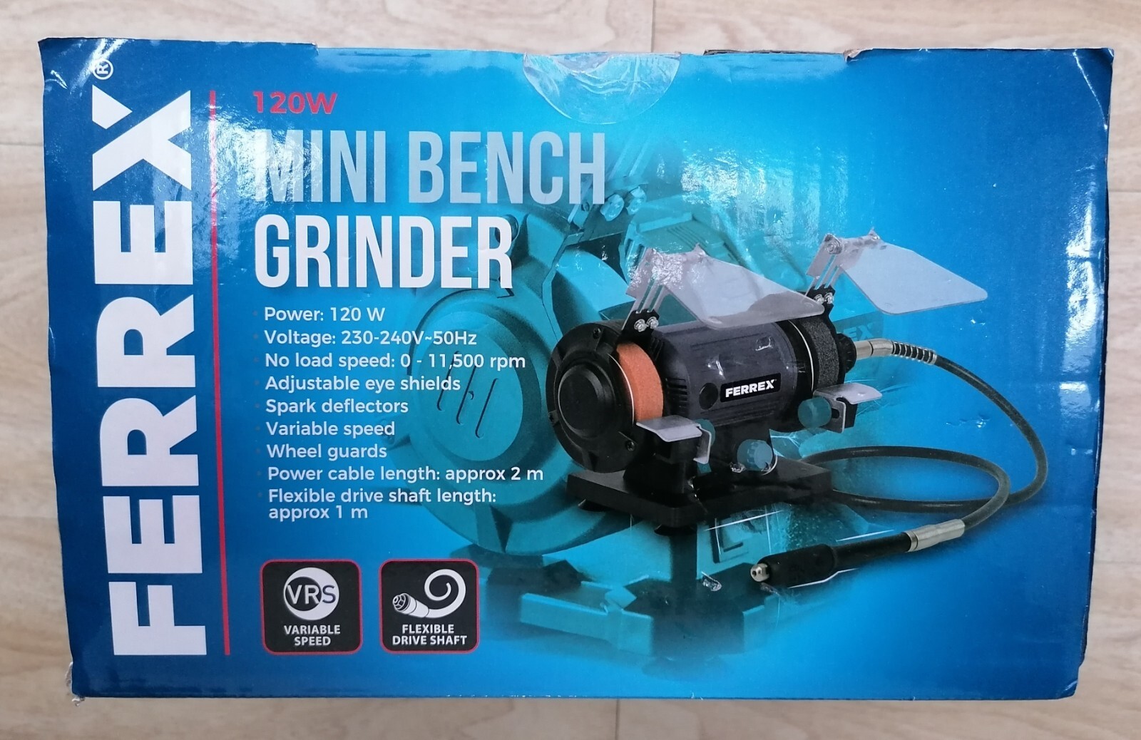 Ferrex 120w Mini Bench Grinder With Flexible Shaft Rotary Tool Dremel