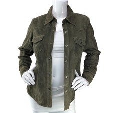 Vintage Gap Womens Size S Cow Suede Shacket Shirt Jacket Western Snap Button
