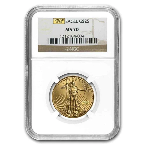 1/2 oz American Gold Eagle MS-70 NGC (Random Year)