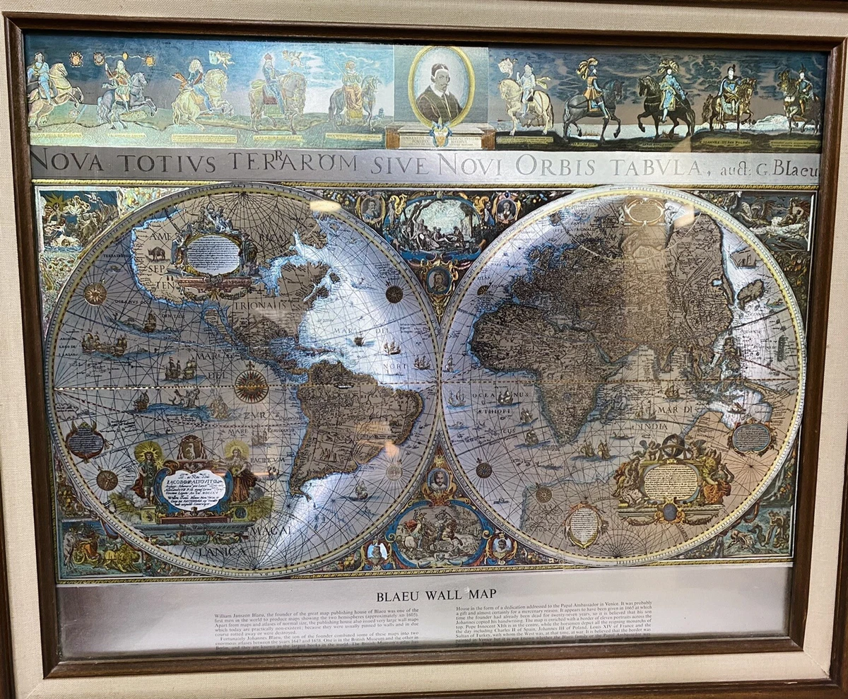 アンティーク 世界地図 Blaeu Wall Map