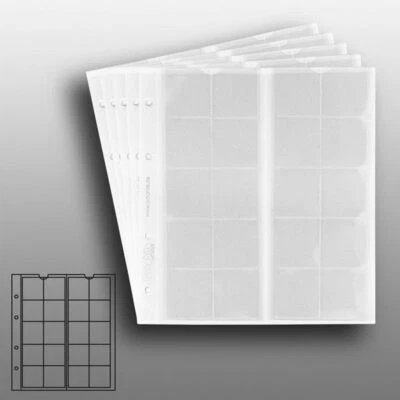 5 kleine Prophila Münzhüllen weiß je 20 Münzen 480/320