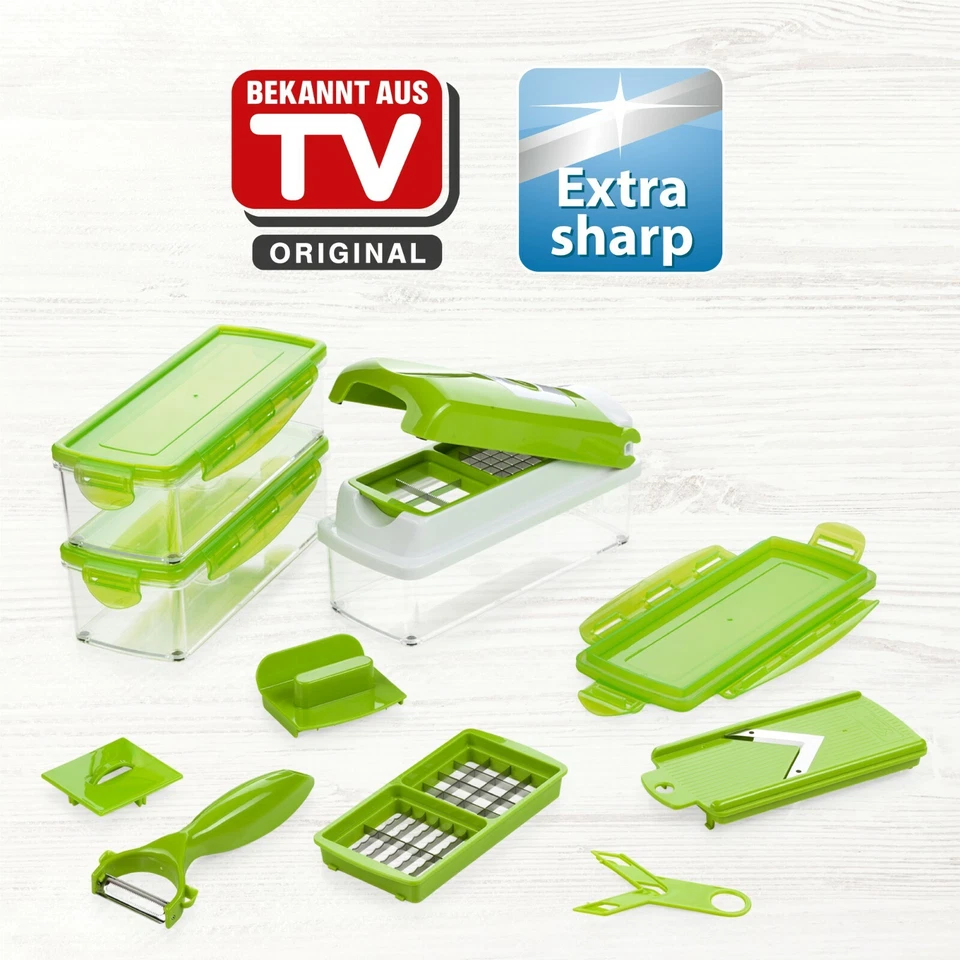 Genius Nicer Dicer Smart 14tlg. Gemüseschneider Gemüsehobel Zerkleinerer Zwiebel - Bild 2 von 4