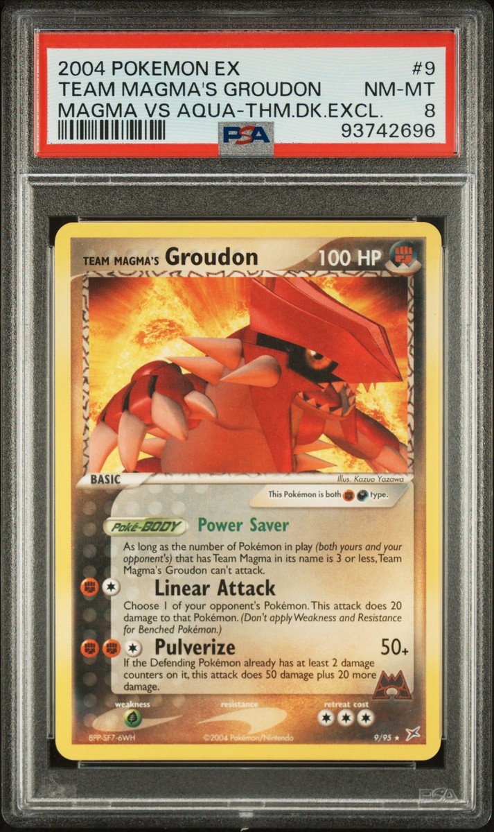 PSA 8 Team Magma'S Groudon Magma Vs Aqua #9 2004 Pokemon Ex