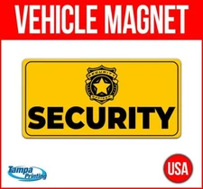 SECURITY Heavy Duty Vehicle Magnet Truck Car Sticker Decal Sign CAUTION BADGE