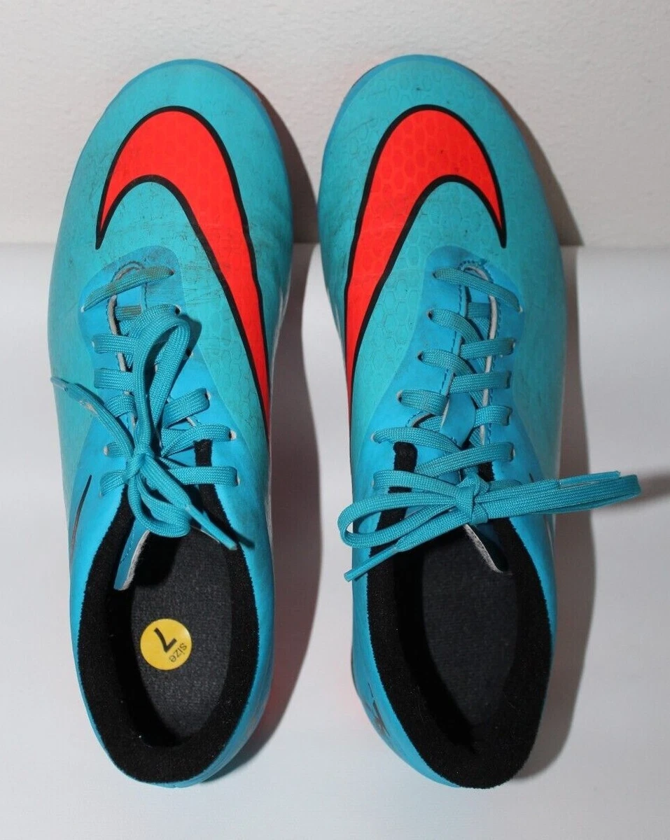 Nike Hypervenom Phade FG Soccer Cleats Mens 7 EUR 40 Blue Orange