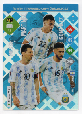 新品  Argentine 2022 優勝ユニ world cup 2022 Panini Adrenalyn XL Road to FIFA World Cup Qatar - Power Trio