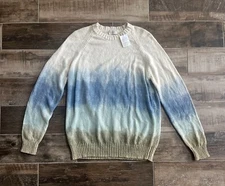 $995 NWT Altea Milano Maglia Girocollo Sfumato Knitted Cotton Sweater Size XL