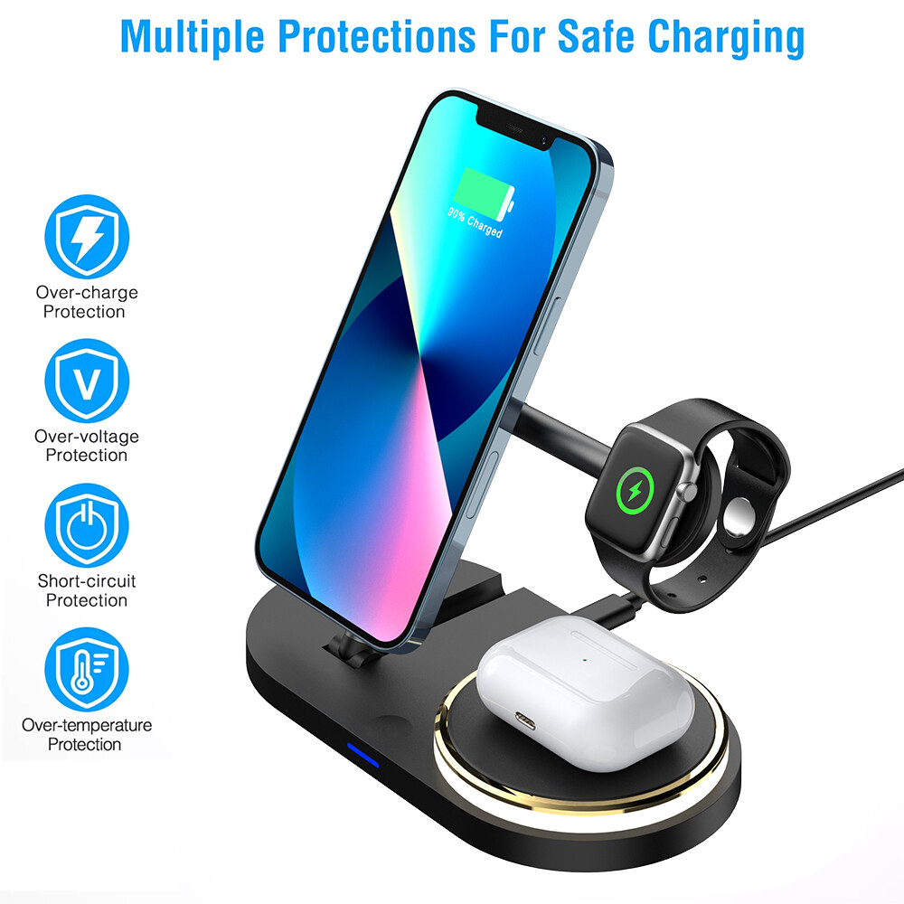 3 in 1 Wireless Charger Dock Charging Station For Apple Watch iPhone 16 15 14 13