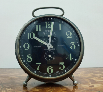 VTG Wehrle Guardian Repeater Table Clock Germany Mechanic Alarm