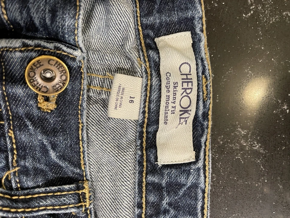 Jeans Cherokee Niños Calce Ajustado Azul Talla 16 100% Algodón 30x30 Denim Oscuro 1814 Foto 2 de 4