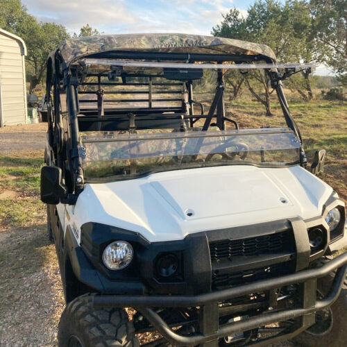 For 2015+ Kawasaki Mule Pro FXT FX DX 2-in-1 Flip Windshield Scratch Resistant - Picture 3 of 21