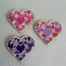 Needle Minder Magnet Heart Red Pink Purple Accoutrement Designs Needlepoint