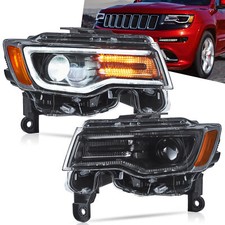 Pair Full Led Headlights For 2014-2022 Jeep Grand Cherokee W Blue Drl Startup Pair Full Led Headlights For 2014-2022 Jeep Grand Cherokee W Blue Drl Startup