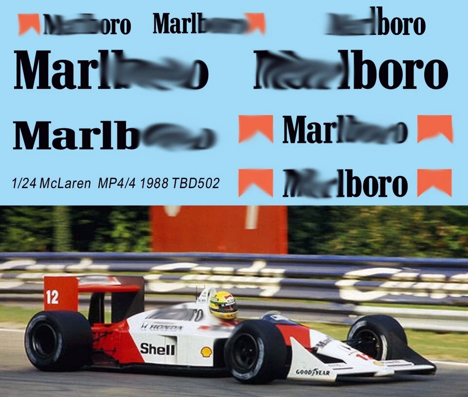 TBDECAL&MODELS 1/24 Decals per Mclaren MP4/4 1988 Decal TBD502