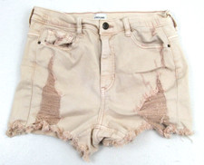 Sneak Peek Mid-Rise Women's Size M Light Pink Distressed Ripped Cut-Off Shorts