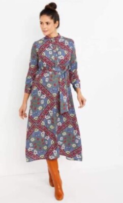 Pietro Brunelli Milano Floral Maternity Midi Dress Made in Italy Sz S Reg. $210
