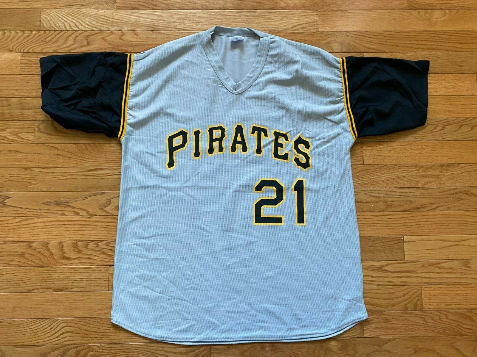 Pittsburgh Pirates #21 ROBERTO CLEMENTE Throwback Jersey MLB Mens Sz XL SGA