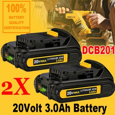 2Pack For DEWALT DCB207 20V 20 Volt Max Lithium-Ion 3.0Ah Compact Battery DCB203