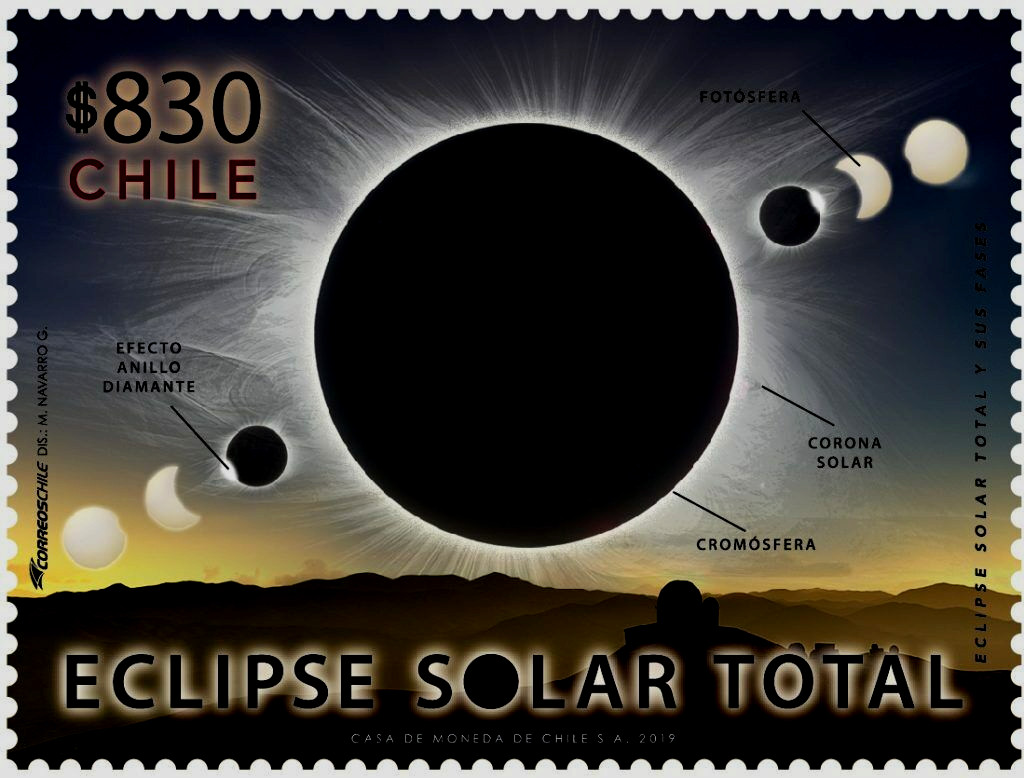 CHILE, TOTAL SOLAR ECLIPSE STAMP, YEAR 2019, MNH