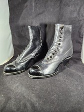 Original Antique Victorian Shoes Edwardian Button Up Ankle Boots