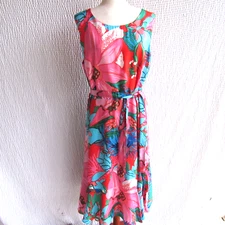 Talbots RSVP Women's Cocktail Dress 16 Fit Flare Sleeveless Vibrant Floral XL