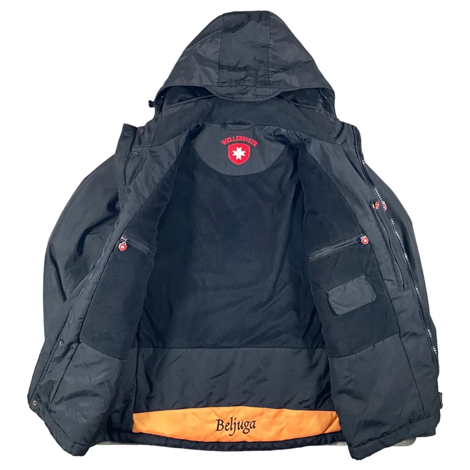 Abrigo militar con cremallera completa capucha negra para hombre XL Foto 3 de 4