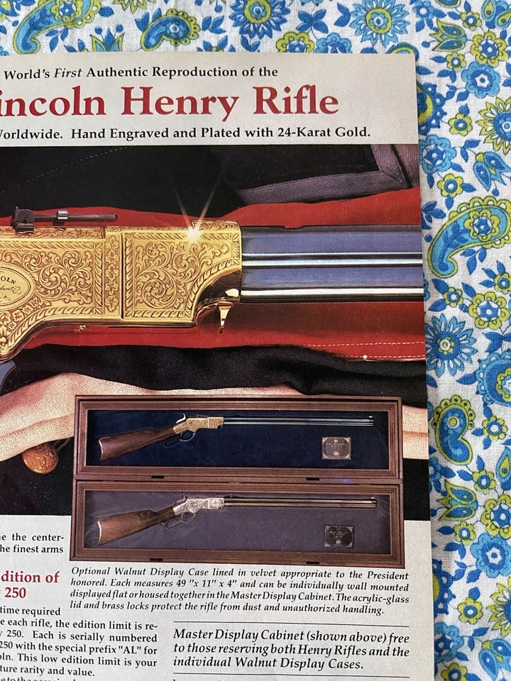 Vintage 1990 Abraham Lincoln Henry Rifle Commemorative  Print  Ad - Ad Only - Image 3 of 4