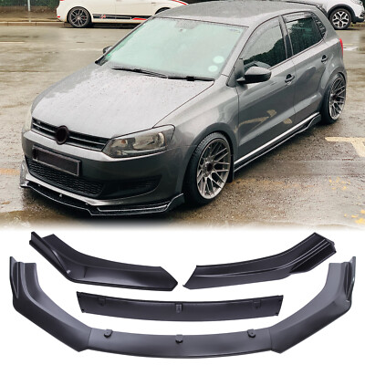 Matte Black Front Bumper Lip Spoiler Splitter Body Kit For VW Polo GTI  Scirocco
