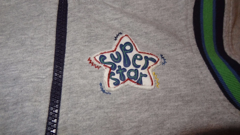 Chaqueta gris para cachorro juguete enrollable cremallera completa talla 3T niño Fisher Price  Foto 2 de 4