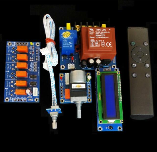 HIFI Motor Pot Preamplifier Remote Volume Control Board+Display+PSU+Input Switch