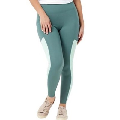 MIND BODY LOVE Peace Love World Color Block Leggings - KALE SOFT GREEN, TALL XXS