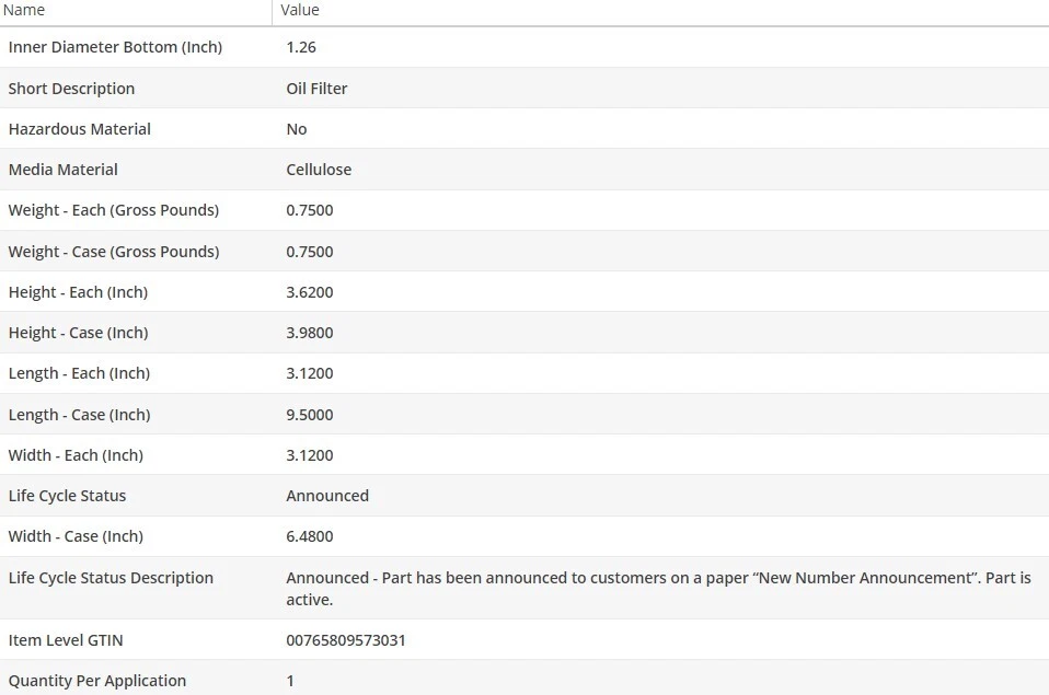 Filtro de aceite tipo OEM WIX para MINI COOPER 2002-2008 L4-1,6 L Foto 4 de 4