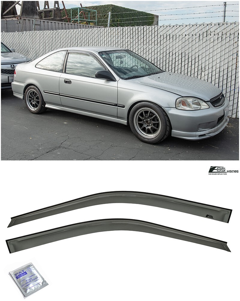 EOS Visors For 96-00 Honda Civic EK9 Hatchback JDM Side Window