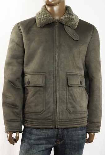 $250 New Mens Club Room Full Zip Faux Suede Sherpa Lined Gray Coat Jacket XXL