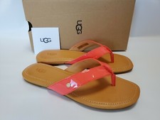 Image of UGG Womens Slide Sandal Tuolumne Patent Pop Coral 9