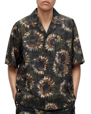 Hugo Men's Egeeno Oversized Sunflower Camp Shirt in Open Green-XL