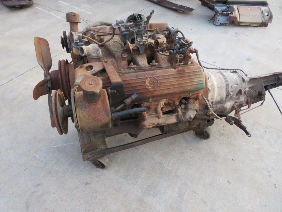 1962 62 Oldsmobile Rocket 394 V8 Engine & Transmission ~ Starfire Dynamic 88 98 - Image 3 of 4