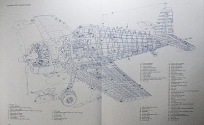 Grumman F6F Hellcat Picture Poster Diagram Aircraft Out of Print Wall Art NOS  