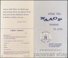 1959 NAACP 50th Anniversary Membership Folder