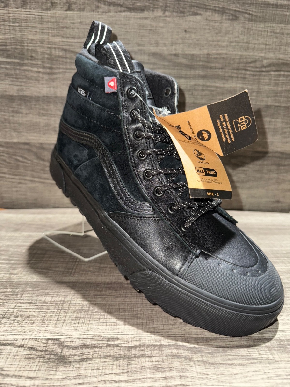 Vans Sk8-Hi MTE 2 Triple Black Mens Shoes Suede Boots All-weather Men’s Sz 8