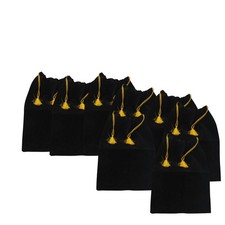 Black Big Drawstring Pouches, Velvet Cloth Jewelry Bags, 16X12 Inch, 20 Pieces