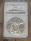 2000 Eagle S$1 ~ NGC MS69 Brown Label Silver Dollar