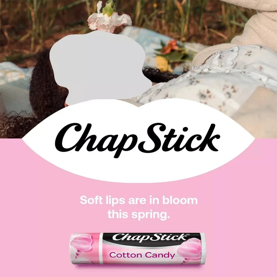 Crema hidratante para labios Chapstick, algodón de azúcar, paquete de 12 - bálsamo labial a granel edición limitada Foto 4 de 4