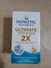 Nordic Naturals Ultimate Omega 2X Softgels, Lemon Flavor - 60 Count