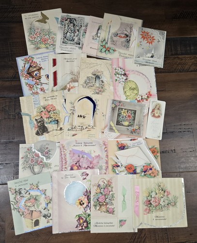 18 Vintage Assorted CZECK-Language Greeting Cards 1940s-50s + 1-English + more!