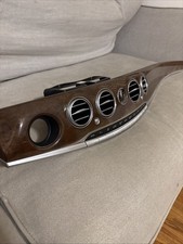 2015 Mercedes S550 W222 Center Dash Wood Trim Air Vent Clock Panel