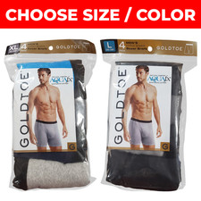 Gold Toe Men's AQUAfx P4 Boxer Briefs Modern Fit Cotton 4-Pack Choose Color/Size