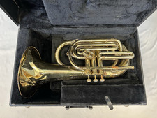 ARTISTA BENEDIZIONE DI QUALITÀ ELKHART-IND. U.S.A. CORNO BARITONO DA MARCIA + CUSTODIA