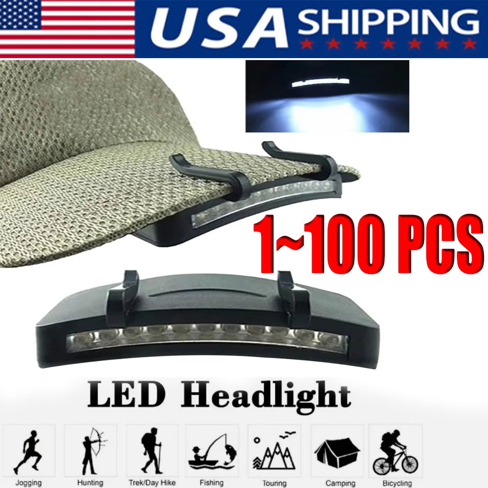 Ultra Brillante Manos Libres LED Clip en Gorra Luz para Pesca Camping Gorra de Béisbol
